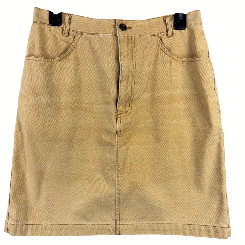 GAP Y2K Vintage Denim Jean Short Skirt Mustard Yellow Pockets Juniors Sz 11/12